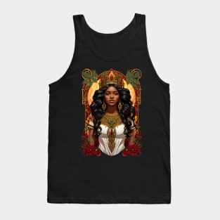 African Queen Black Woman retro vintage floral design Tank Top